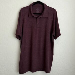 Woolx Men's Polo Golf Shirt Merino Wool Blend Golf Lightweight Burgundy XL